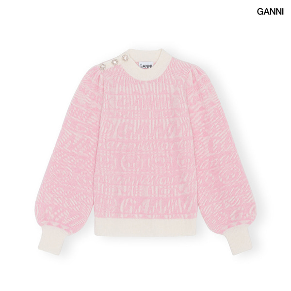 [해외]가니 GANNI 로고 스웨터 핑크