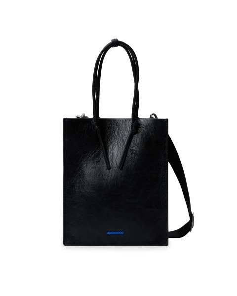 faux leather black tote bag