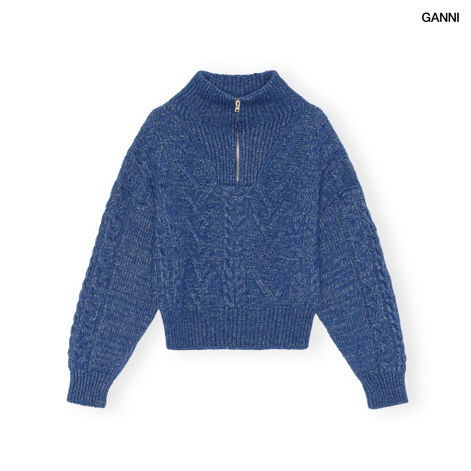 [해외]가니 GANNI 캐이블 니트 청키 스웨터 블루